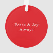 Cute Merry Christmas White Dog Photo Red Round オーナメント (裏面)