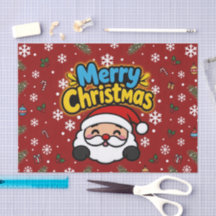 Cute Merry Christmas Wrapping Paper Holiday Gift W