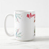 Cute merry Cow Christmas tree calf ox Xmas pattern コーヒーマグカップ (左)