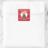 Cute merry Cow Christmas tree calf ox Xmas pattern スクエアシール (バッグ)