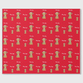 Cute merry lion Christmas tree zoo safari Xmas ラッピングペーパー (フラット)