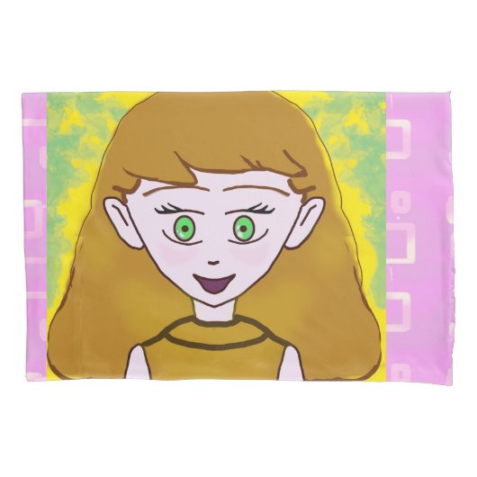 Cute Merry Pink pillowcase 枕カバー (正面)