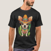 Cute Mexican Chihuahua Hat Cinco De Mayo Cactus Do Tシャツ (正面)