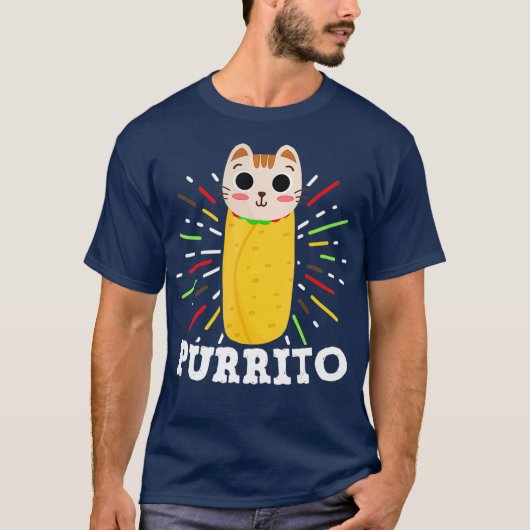 Cute Mexican Food Purrito  Cat and Burrito Lover Tシャツ (正面)
