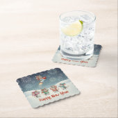 Cute Mice Happy New Year Fireworks ペーパーコースター (インサイチュ)