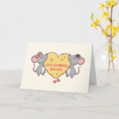 Cute Mice Valentine's Day カード (黄色い花)