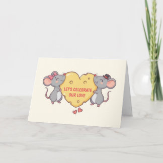 Cute Mice Valentine's Day カード