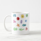 Cute Microbes Bacteria Virus Ecoli Microbiology Se コーヒーマグカップ (左)
