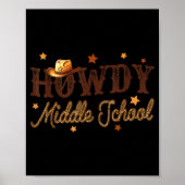 Cute Middle School Teacher Rodeo Western Howdy Mid ポスター (正面)