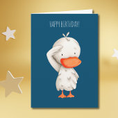 Cute Military Duck Saluting Birthday カード