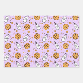 Cute Milk and Cookies Christmas Wrapping Paper  ラッピングペーパーシート