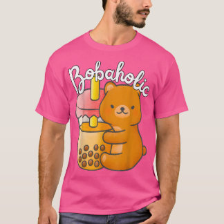 Cute Milk Tea Bear Boba Bubble Tea Lover Funny Bob Tシャツ