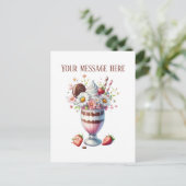 Cute milkshake add message business name  ポストカード (スタンド正面)