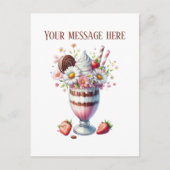Cute milkshake add message business name  ポストカード (正面)