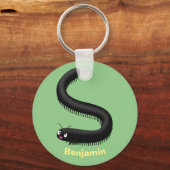 Cute millipede cartoon illustration キーホルダー (正面)