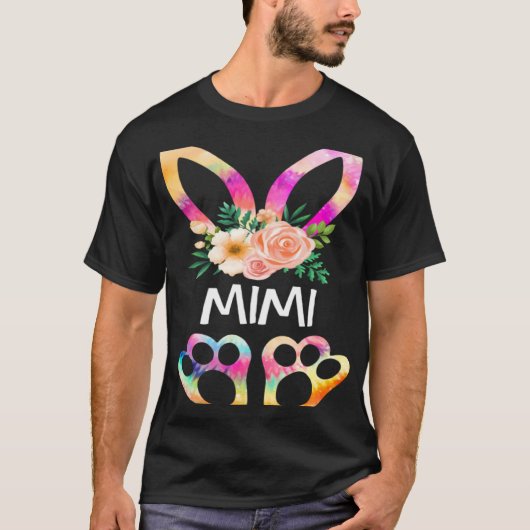 Cute Mimi Bunny Tie Dye Print  Family Easter Day M Tシャツ (正面)