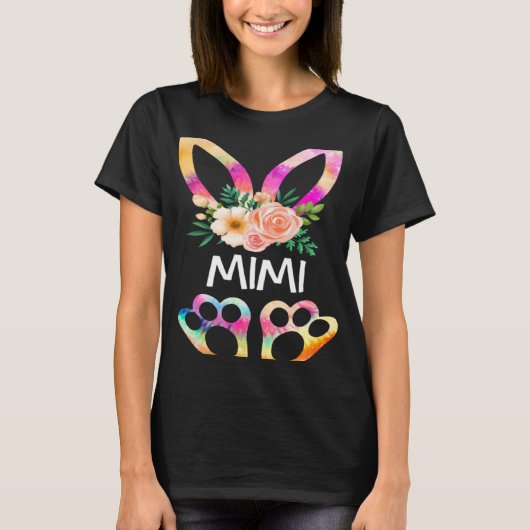 Cute Mimi Bunny Tie Dye Print  Family Easter Day M Tシャツ (正面)