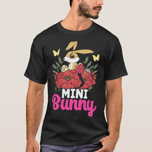Cute Mini Bunny Easter Bunny Eggs Happy Easter Tシャツ (正面)