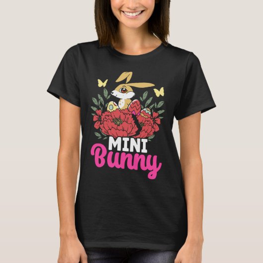 Cute Mini Bunny Easter Bunny Eggs Happy Easter Tシャツ (正面)