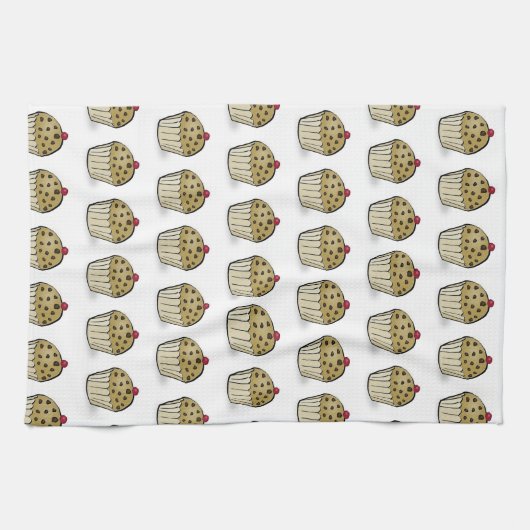 Cute Mini Muffins Pattern キッチンタオル (横)