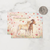 Cute Miniature Horse Storybook Valentine Flat Note ノートカード (正面/裏面インサイチュ)