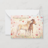 Cute Miniature Horse Storybook Valentine Flat Note ノートカード (正面)