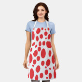 Cute Minimal Abstract Dot Pattern Kitchen Apron エプロン (着用した状態)