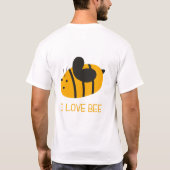 Cute Minimal Bee Illustration T-Shirt – I Love Bee Tシャツ (裏面)