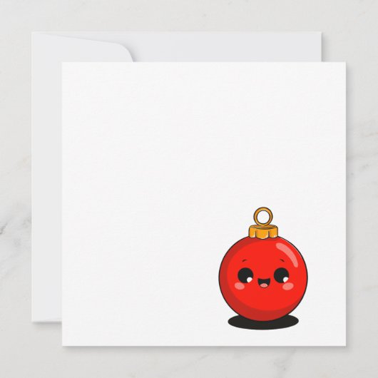 Cute Minimal Christmas Tree Card – Kawaii Holiday  カード (裏面)