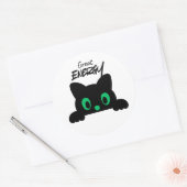 Cute Minimal Kawaii Animal Face Sticker ラウンドシール (封筒)