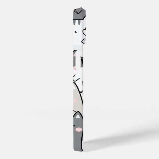 Cute Minimal Kawaii Cat Pattern iPhone / iPad case Case-Mate iPhoneケース (裏面 / 右)