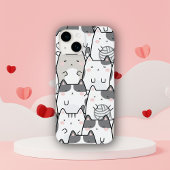 Cute Minimal Kawaii Cat Pattern iPhone / iPad case Case-Mate iPhoneケース