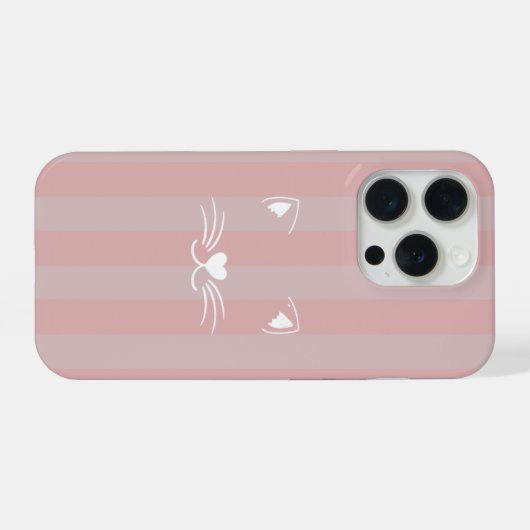 Cute Minimal Kitty Illustration Phone Case iPhoneケース (裏面横)