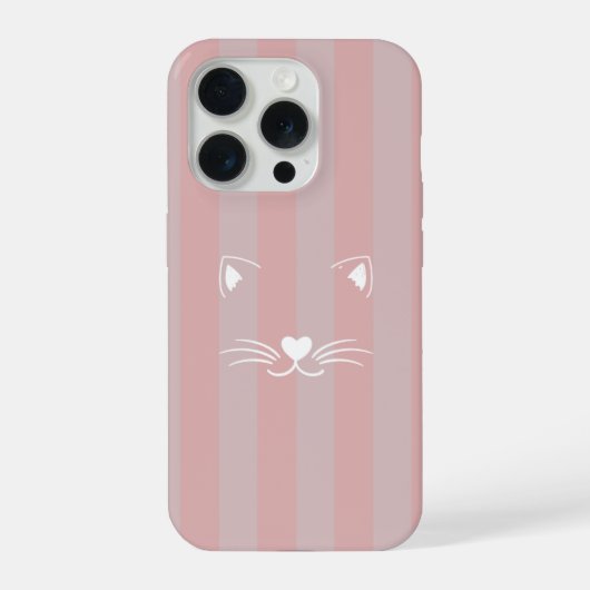 Cute Minimal Kitty Illustration Phone Case iPhoneケース (裏面)