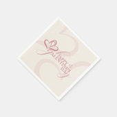 Cute Minimal Modern Pink Cream Script Galentine's  スタンダードカクテルナプキン (角)