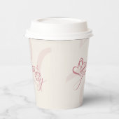 Cute Minimal Modern Pink Cream Script Galentines  紙コップ (左)