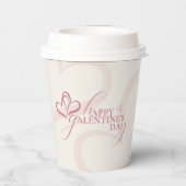 Cute Minimal Modern Pink Cream Script Galentines  紙コップ (裏面)