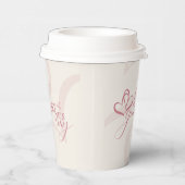 Cute Minimal Modern Pink Cream Script Galentines  紙コップ (右)