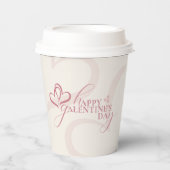 Cute Minimal Modern Pink Cream Script Galentines  紙コップ (正面)