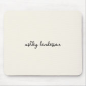 Cute Minimal Off White Monogram Add Your Full Name マウスパッド (正面)