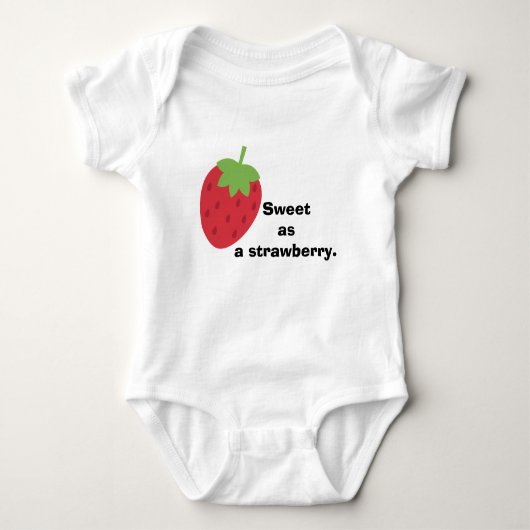 Cute Minimal Strawberry Baby Clothing ベビーボディスーツ (正面)