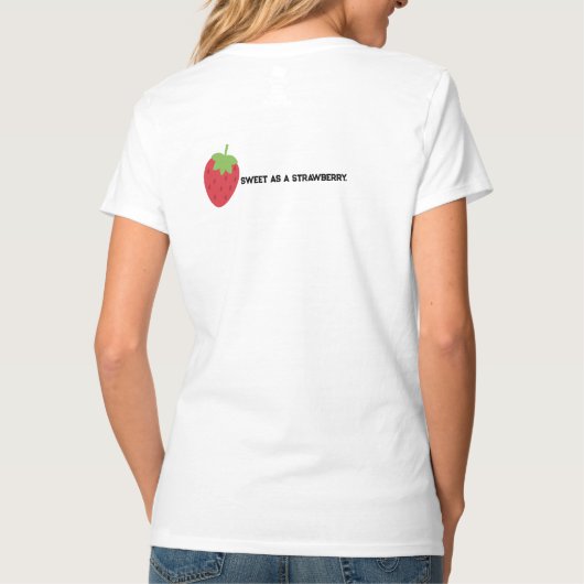 Cute Minimal Strawberry clothing Tシャツ (裏面)
