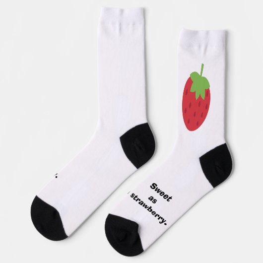 Cute Minimal Strawberry Socks ソックス (左)