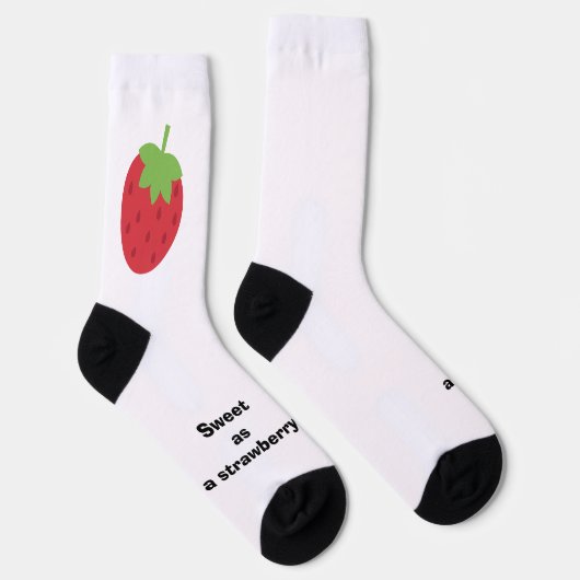 Cute Minimal Strawberry Socks ソックス (右)