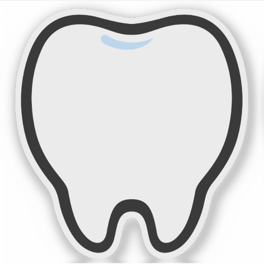 Cute Minimal Tooth Illustration シール (正面)
