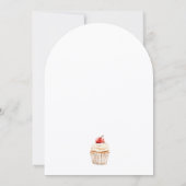 Cute minimal watercolor photo "1st" Birthday 招待状 (裏面)