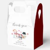 Cute Minimal Winter Penguin Snowman Baby Shower フェイバーボックス (見開き)