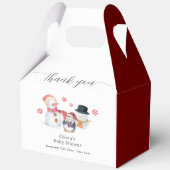 Cute Minimal Winter Penguin Snowman Baby Shower フェイバーボックス (裏面)