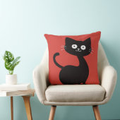 Cute Minimalist Black Cat Cartoon Funny Cat クッション (椅子)
