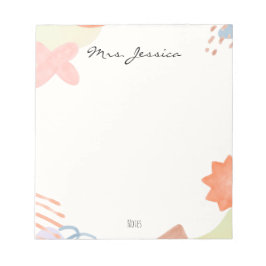 Cute Minimalist Boho Teacher Notepad ノートパッド